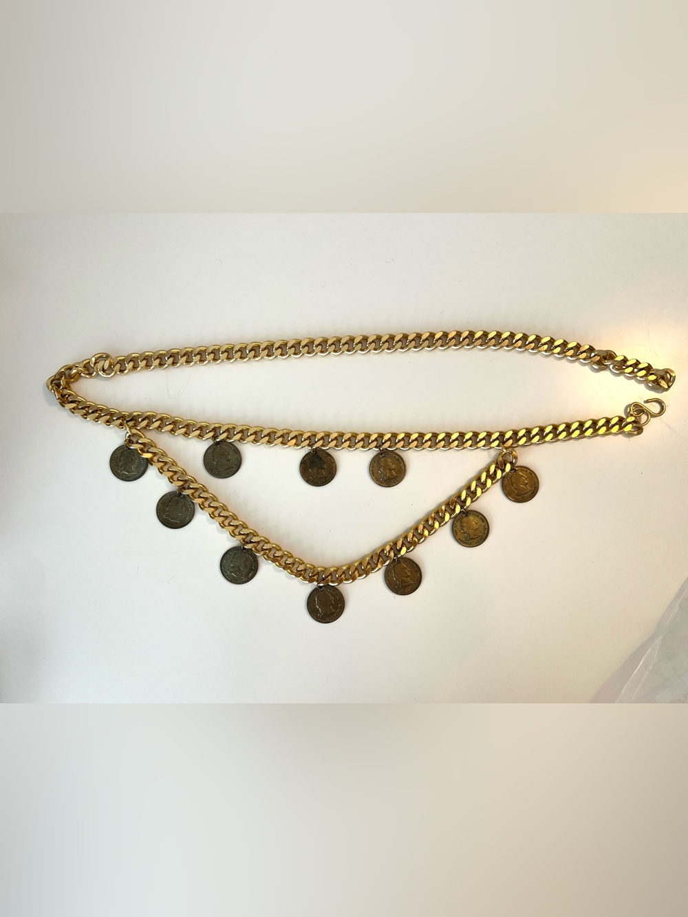 Gold Coin Charm Chain Belt - Women Accessories